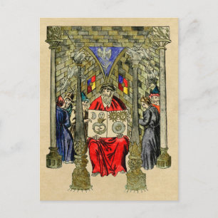 Postal Símbolo de Ouroboros en el libro de alquimia