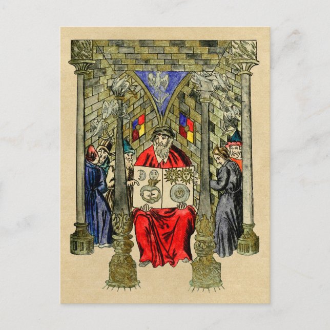 Postal Símbolo de Ouroboros en el libro de alquimia (Anverso)