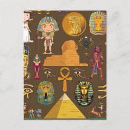 Postal Símbolo de patrón jeroglífico egipcio antiguo