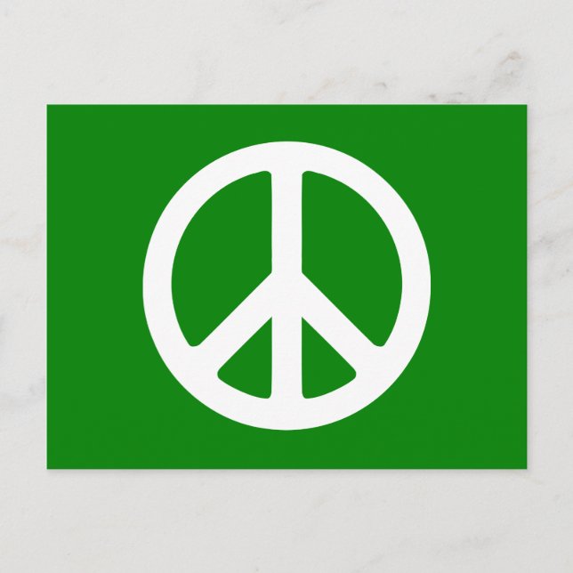 Postal Símbolo de paz blanco y verde (Anverso)