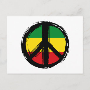 Postal Símbolo de paz con estilo de reagaje