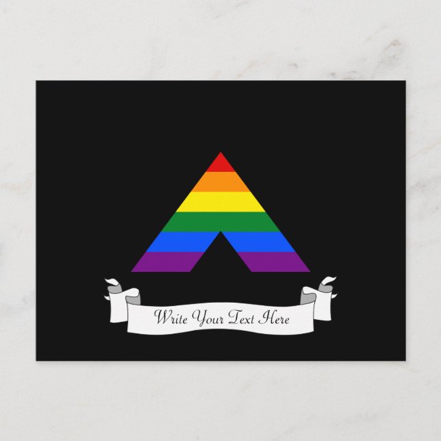 Postal Símbolo de pirámide de aliado recto LGBT (Anverso)