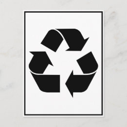 Postal Símbolo de reciclaje - negro