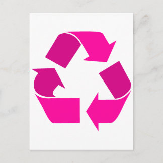Postal símbolo de reciclaje rosa
