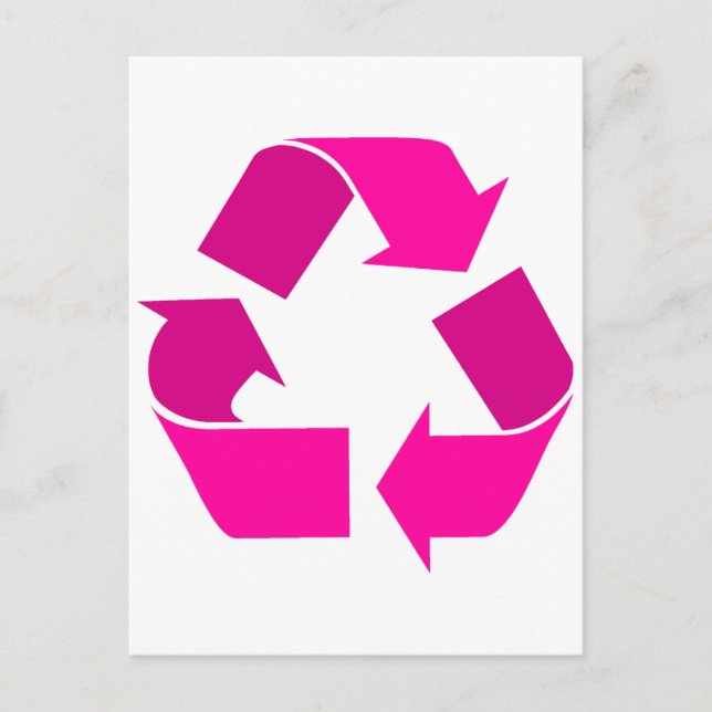 Postal símbolo de reciclaje rosa (Anverso)
