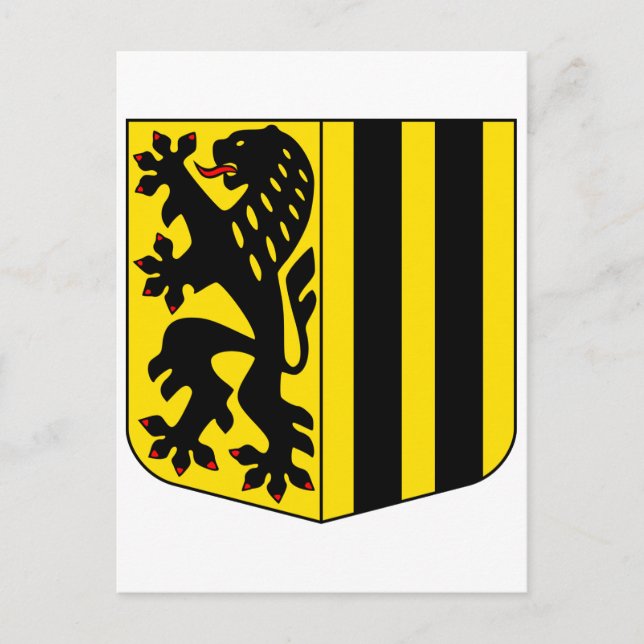 Postal Símbolo de sajonia alemán oficial de Dresden Coat  (Anverso)