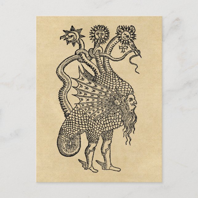 Postal Símbolo de serpiente de alquimia (Anverso)