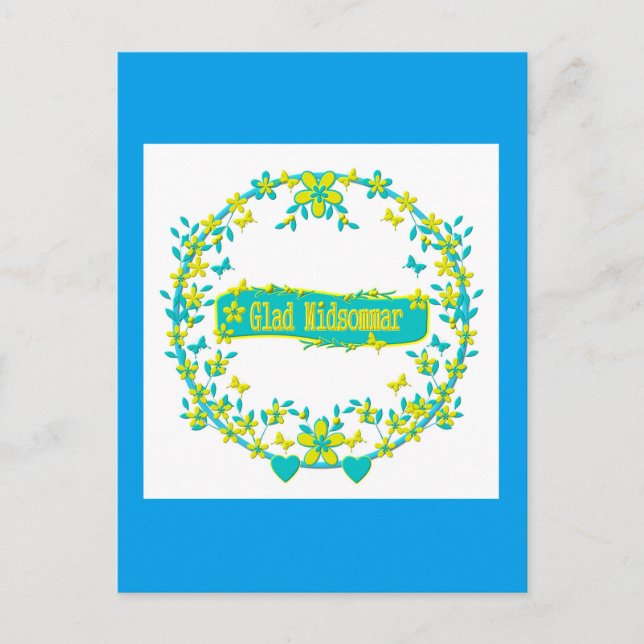 Postal Símbolo de suecia de verano medio (Anverso)
