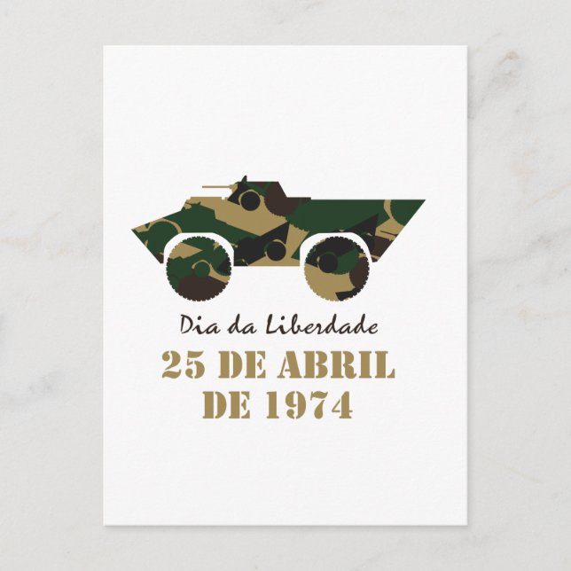 Postal Símbolo de vehículo militar de la Revolución del 2 (Anverso)