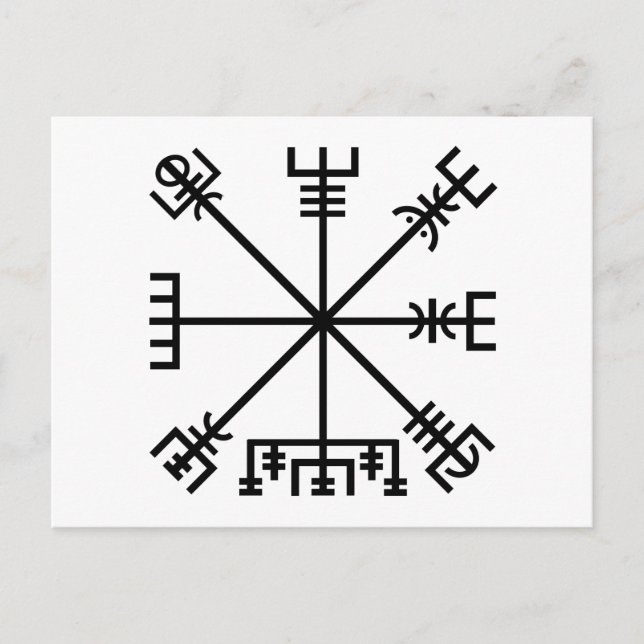 Postal Símbolo de viking de vegvisir (Anverso)