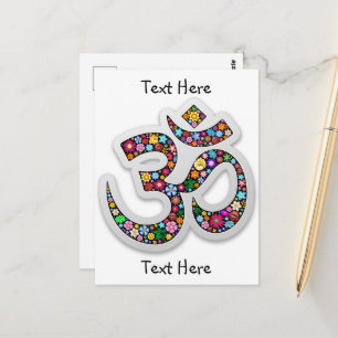 Postal Símbolo de yoga floral de Namaste