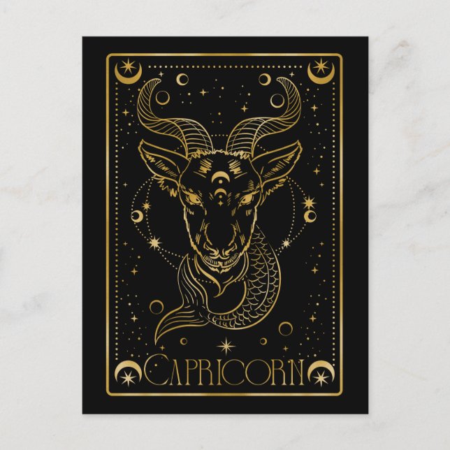 Postal Símbolo de zodiaco capricónico (Anverso)
