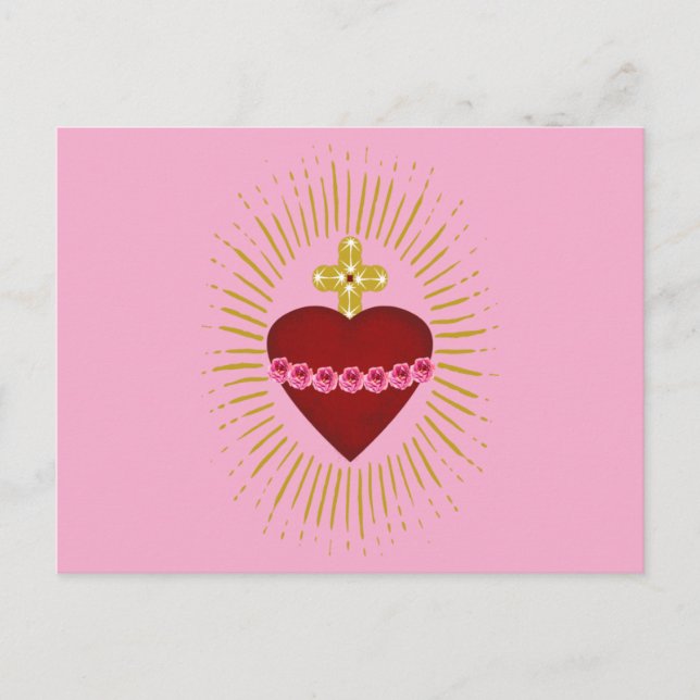 Postal Símbolo del Corazón Inmaculado de María (Anverso)