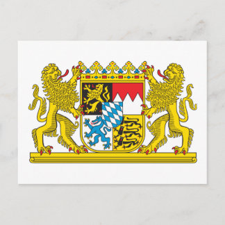 Postal Símbolo del escudo de armas de Baviera oficial de