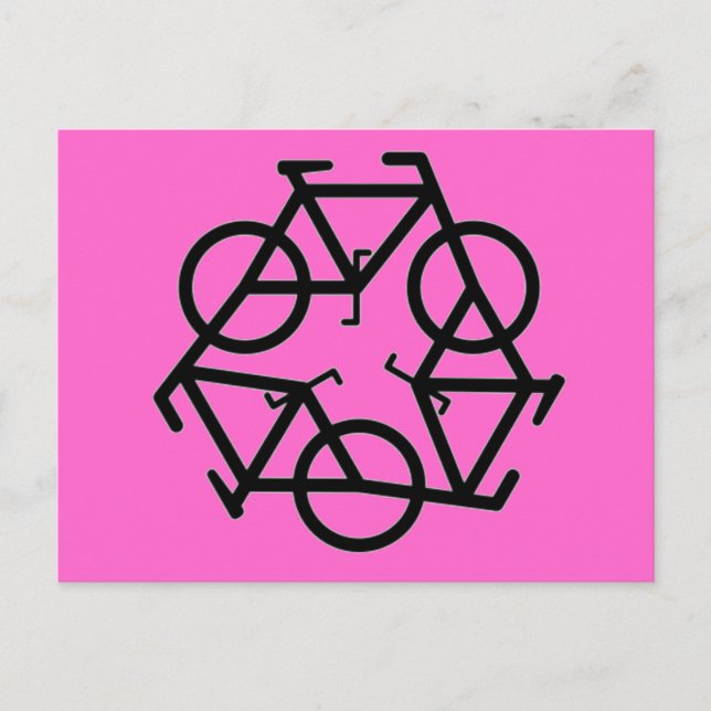 Postal Símbolo del logotipo de bicicleta reciclable (Anverso)