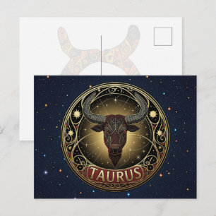 Postal Símbolo del Zodíaco Tauro Toro