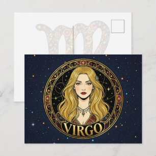 Postal Símbolo del Zodíaco Virgo Virgen