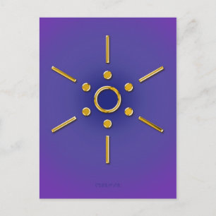 Postal Símbolo Elomin / oro azul violeta