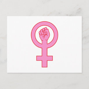 Postal Símbolo femenino con mano