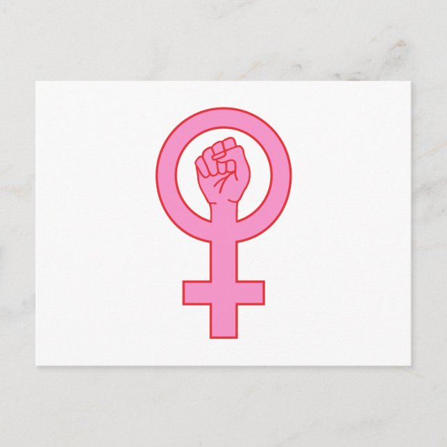 Postal Símbolo femenino con mano (Anverso)