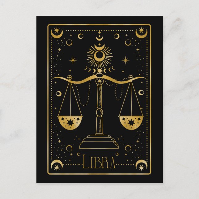 Postal Símbolo libra zodiac (Anverso)