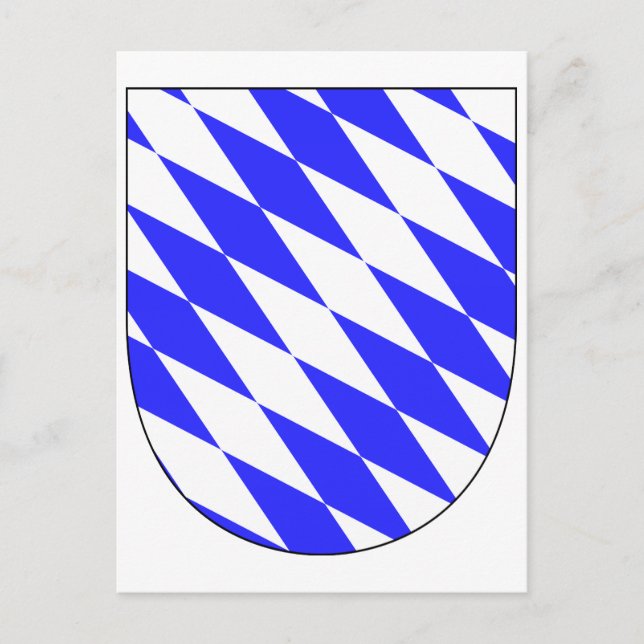 Postal Símbolo oficial del escudo de armas Baviera Aleman (Anverso)