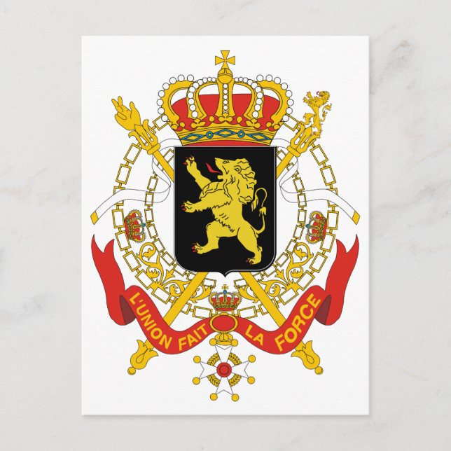 Postal Símbolo oficial del escudo de armas de Bélgica (Anverso)