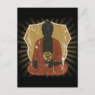 Postal Símbolo Om de mediación de Buda