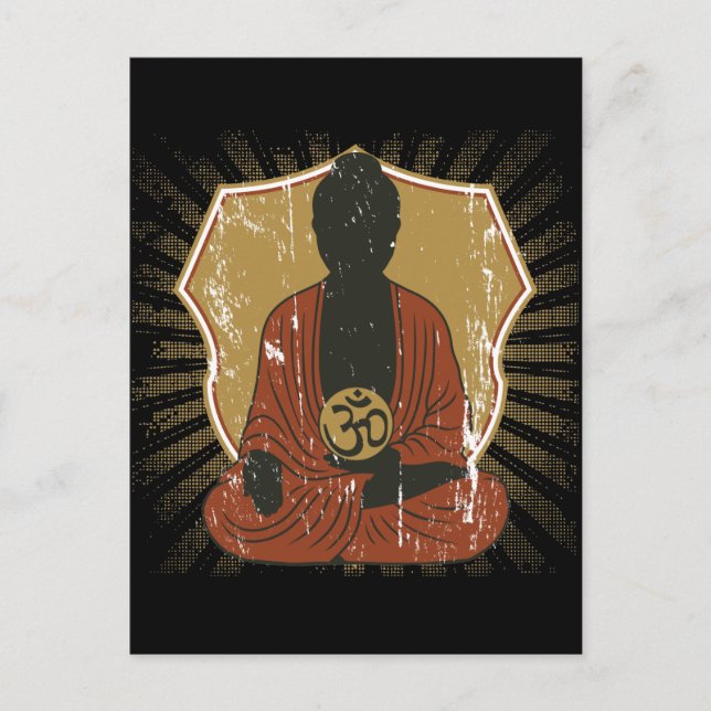 Postal Símbolo Om de mediación de Buda (Anverso)