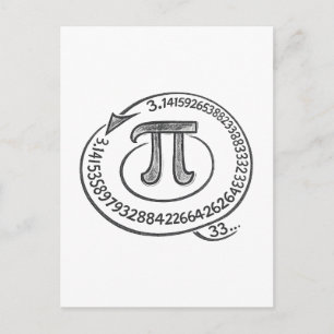 Postal Símbolo Pi Estilo Tiza con Dígitos – Día de Pi Mat