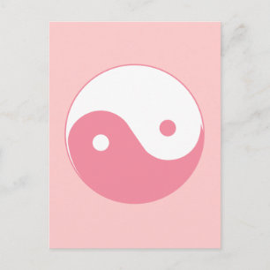 Postal Símbolo rosa Yin-Yang