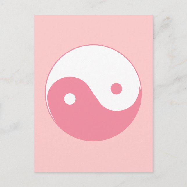 Postal Símbolo rosa Yin-Yang (Anverso)