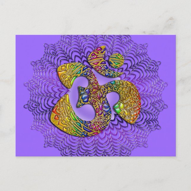 Postal Símbolo Universal OM / AUM - Ornamento (Anverso)
