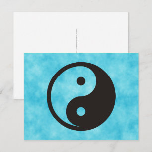 Postal Símbolo Yin Yang - diseño de tatuaje sólido