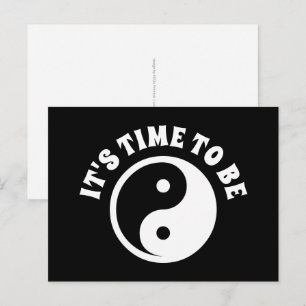 Postal Símbolo Yin Yang - diseño de tatuaje sólido 2