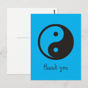 Postal Símbolo Yin Yang - diseño de tatuajes sólidos