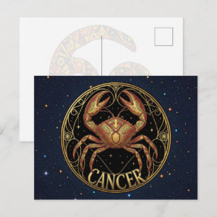 Postal Símbolo zodiacal de Cáncer Cangrejo
