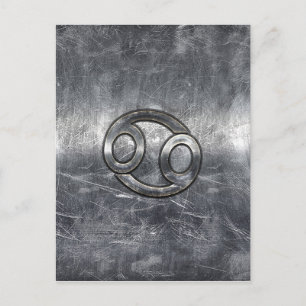 Postal Símbolo zodiaco de cáncer en estilo industrial