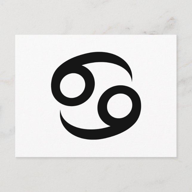 Postal Símbolo zodiaco de cáncer negro (Anverso)