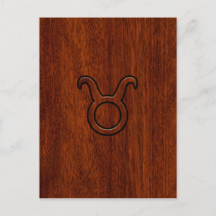 Postal Símbolo zodiaco de Taurus en la impresión en estil