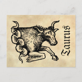 Postal Símbolo zodiaco renacentista medieval Tauro