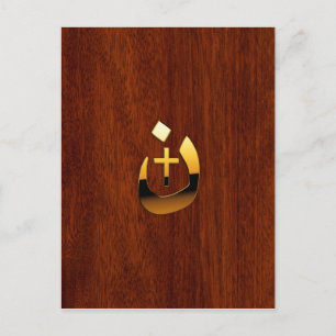 Postal Símbolos cristianos de la Cruz Nazarene en oro