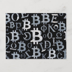 Postal Símbolos de Bitcoin (Estilo: 1)