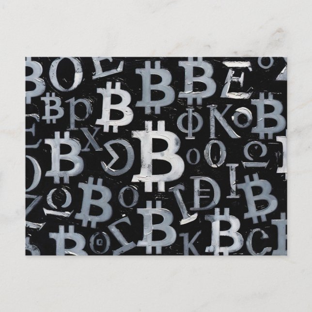 Postal Símbolos de Bitcoin (Estilo: 1) (Anverso)