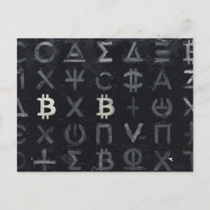 Postal Símbolos de Bitcoin (Estilo: 13)
