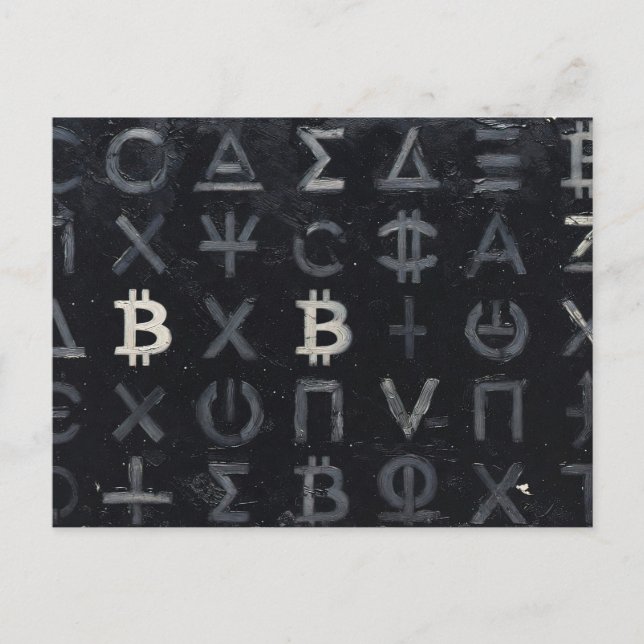 Postal Símbolos de Bitcoin (Estilo: 13) (Anverso)