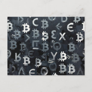 Postal Símbolos de Bitcoin (Estilo: 7)