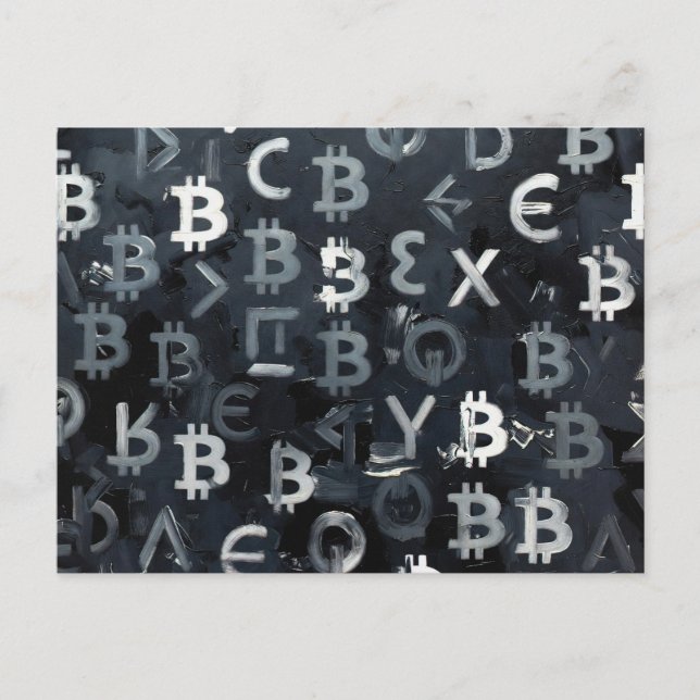 Postal Símbolos de Bitcoin (Estilo: 7) (Anverso)