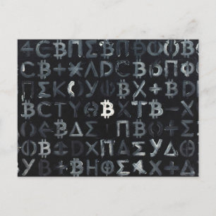 Postal Símbolos de Bitcoin (Estilo: 9)