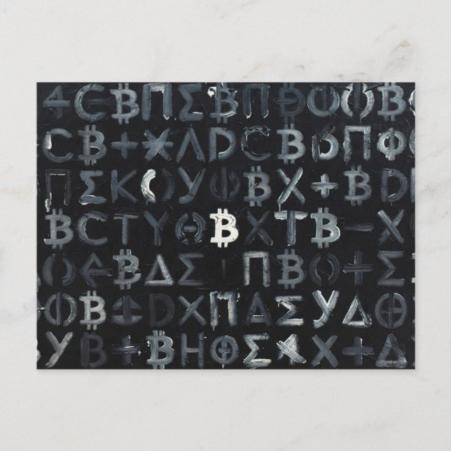 Postal Símbolos de Bitcoin (Estilo: 9) (Anverso)